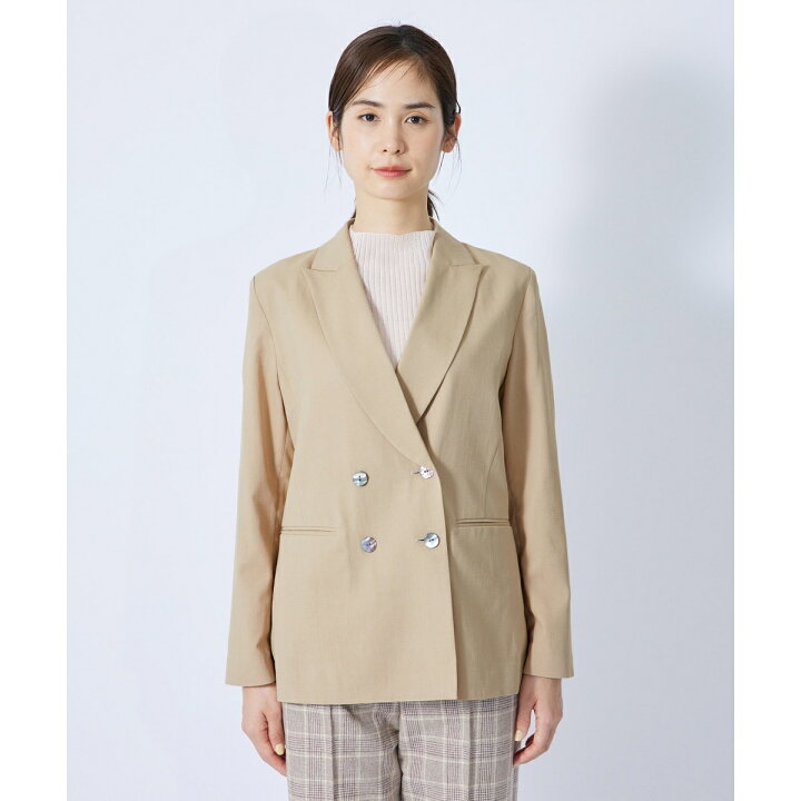 楽天市場】レーヨン強撚ピークトラペルダブルボタンジャケット／ロペ  