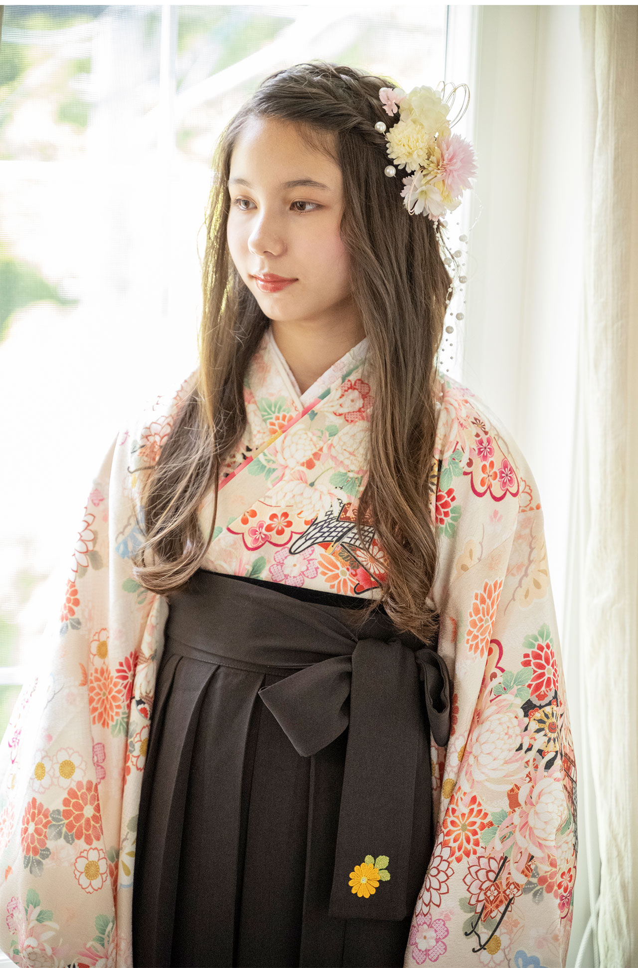 キャサリンコテージ 袴セット 襦袢＆タオル＆髪飾り 150cm台後半の方も