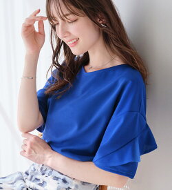 【4つの機能付】ひんやりフリル袖ブラウスTシャツ ／アロッタ（alotta）
