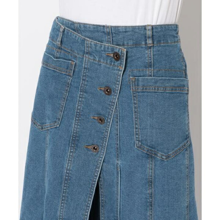 楽天市場】デニムカラーコンビスカート／ DENIM COLOR COMBI SKIRT  