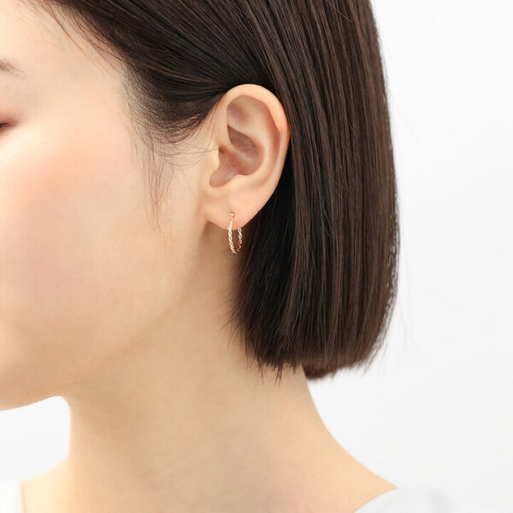 楽天市場】【WEB限定】K10 イエローゴールド フープ ピアス（M 