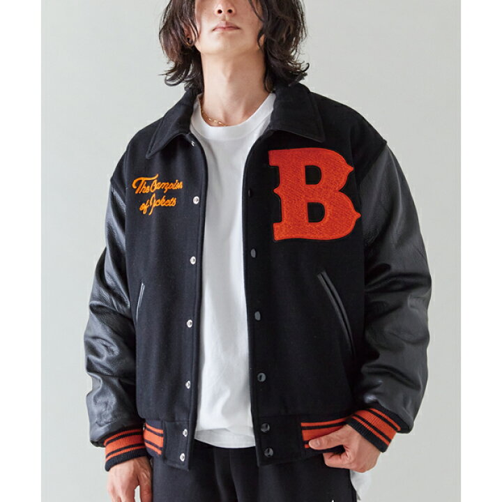 楽天市場】◇AW新作入荷◇[M/L]BUTWIN/LEATHER×WOOLスタジャン／ラビ 
