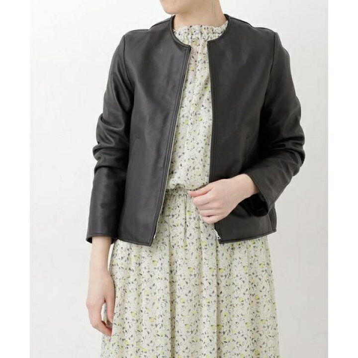 楽天市場】シープレザーノーカラーブルゾン／ナノユニバース（NANO  