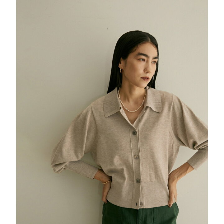 楽天市場】マシンウォッシャブル襟付きカーディガン／サロン アダム エ  