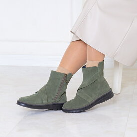 サイドファズナーシルキーショートブーツ／JS ハートレーベル（JS Heartlavel）