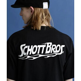 SS T-SHIRT 'FIRE SCRIPT'／'ファイア スクリプト' Tシャツ／ショット（Schott）