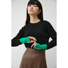 COLOR CUFF BLOCK KNIT TOPS／アズールバイマウジー（AZUL BY MOUSSY）