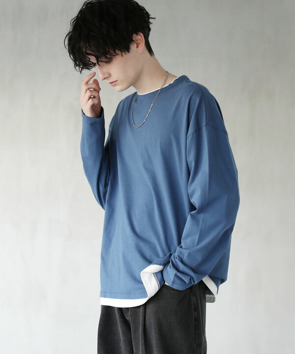 楽天市場】ルーズベーシックフェイクレイヤード長袖Tシャツ／アストロ 