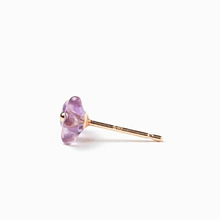 楽天市場】3月誕生花 K10 ピンクゴールド スミレ ピアス ※片耳用