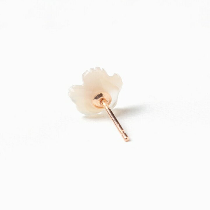楽天市場】9月誕生花 K10 ピンクゴールド ナデシコ ピアス ※片耳用 