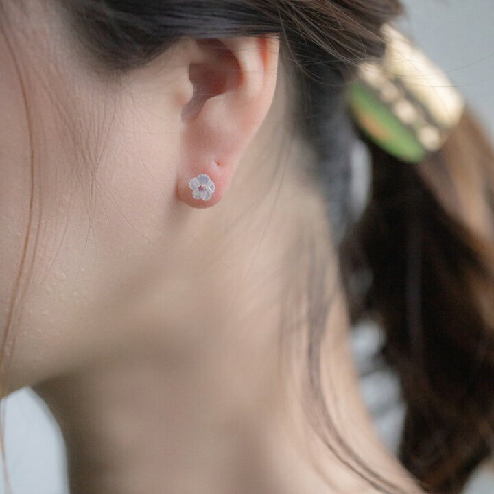 楽天市場】9月誕生花 K10 ピンクゴールド ナデシコ ピアス ※片耳用 