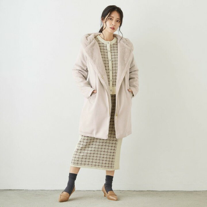 楽天市場】ファー付きフード2WAYコート／ニコルホワイト（NICOLE 