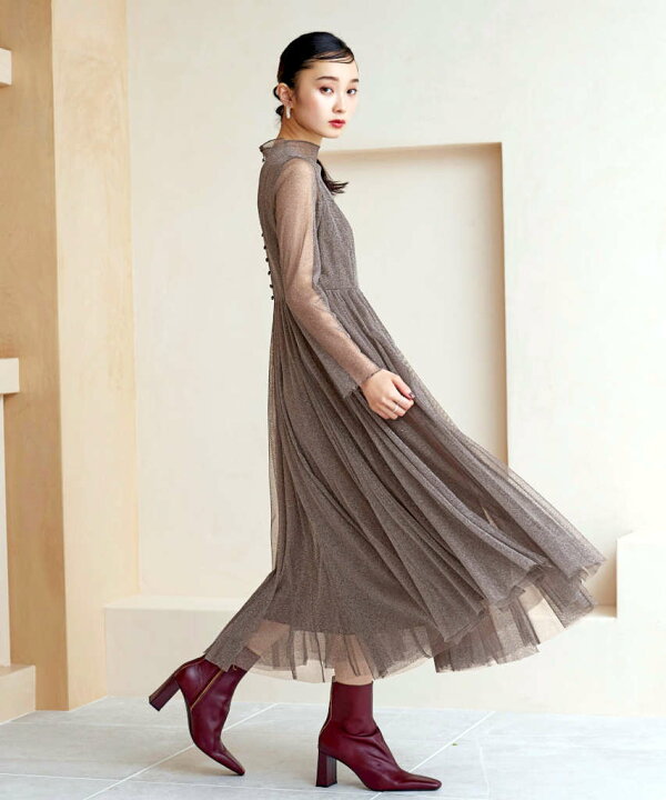 楽天市場】【S〜LL】ラメチュールメロウワンピースドレス／ルイルエ  