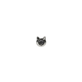 K10ホワイトゴールド ねこ ブラックダイヤモンド ピアス（片耳用）【Me＆Cats寄付対象商品】／ ヴイエー ヴァンドーム青山（va vendome aoyama）
