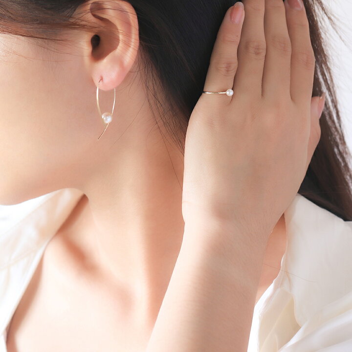楽天市場】6月誕生石 K10 イエローゴールド あこや真珠 ピアス 