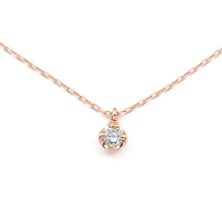 楽天市場】K10 ピンクゴールド ダイヤモンド ネックレス（0.05ct 