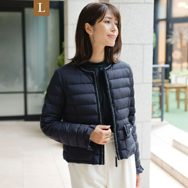 楽天市場】【L】ロイカストレッチノーカラー ダウンジャケット  
