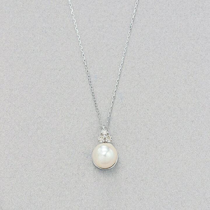楽天市場】6月誕生石 K10 ホワイトゴールド あこや真珠 ネックレス 