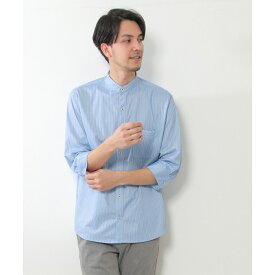 7分袖イージーケアバンドカラーシャツ／イッカ（ikka）