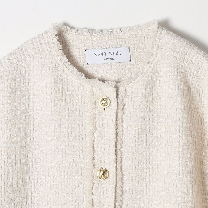 楽天市場】SHIPS any: スラブ ツイード ショート ジャケット［NAVY  