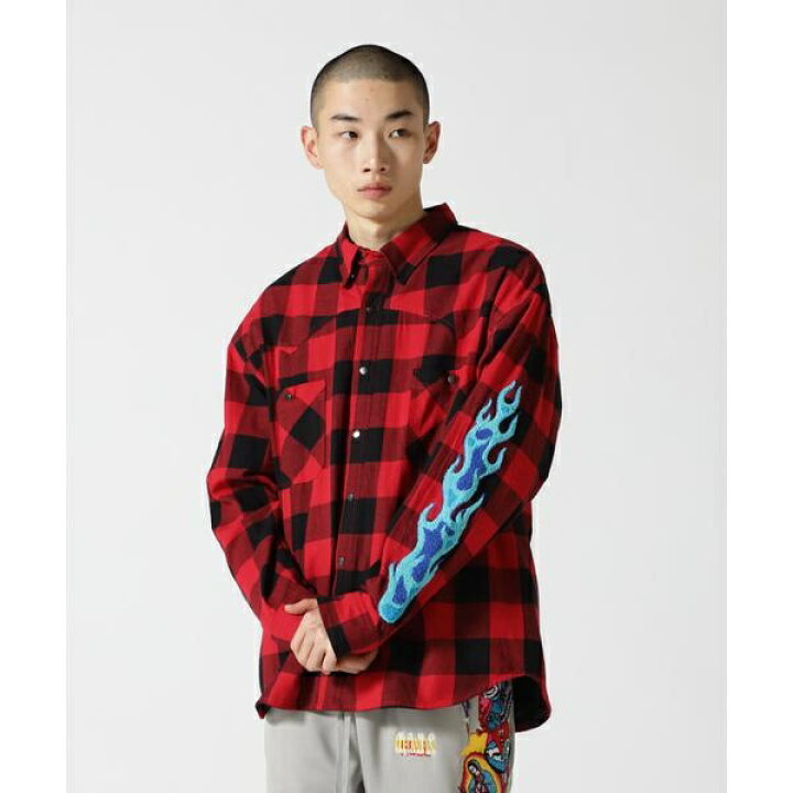 楽天市場】MAYO／メイヨー／Embroidery Maria Check Shirt／ロイヤル 