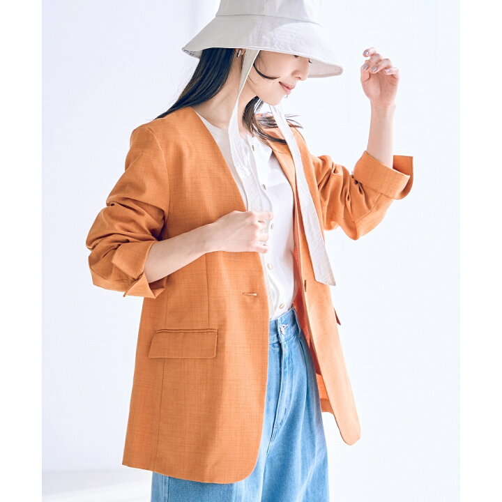楽天市場】【洗える・接触冷感】美easyノーカラーVネックジャケット 