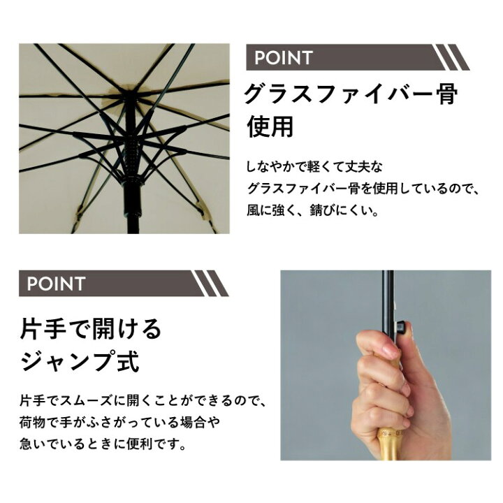 楽天市場】【Wpc.】雨傘 ベーシックバンブージャンプアンブレラ 63cm 