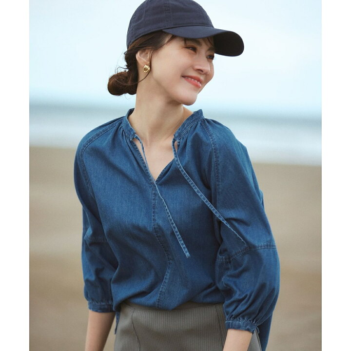 楽天市場】【洗える】23区DENIM ライトダンガリー スキッパー ブラウス 