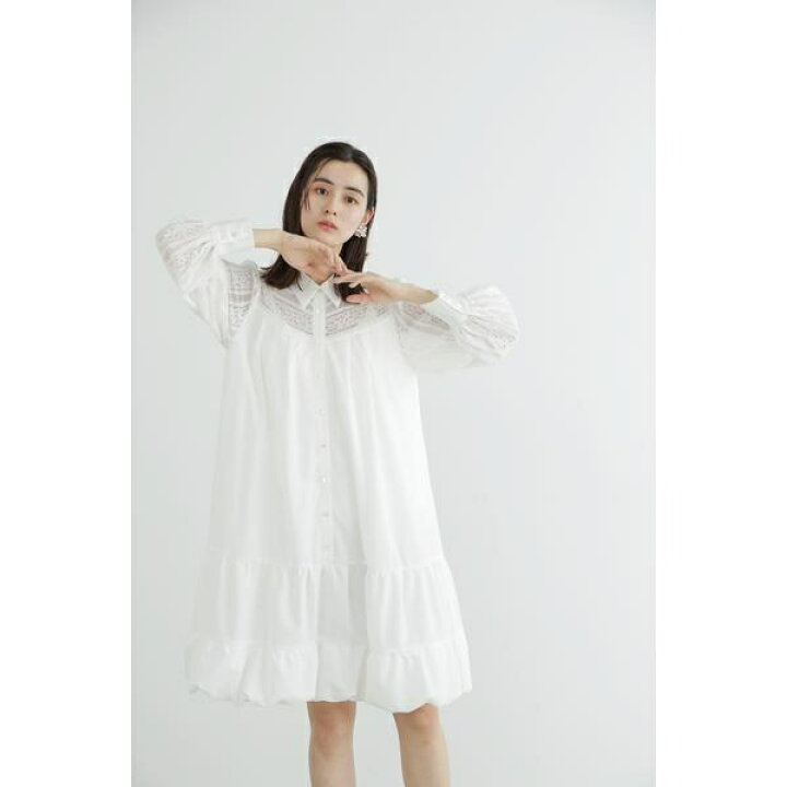 楽天市場】レースミックスバルーンヘムワンピース／ジル スチュアート  