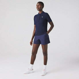 【EC限定】オーガニックコットン 鹿の子 ウィメンズソリッドゴルフポロシャツ／ラコステ（LACOSTE）