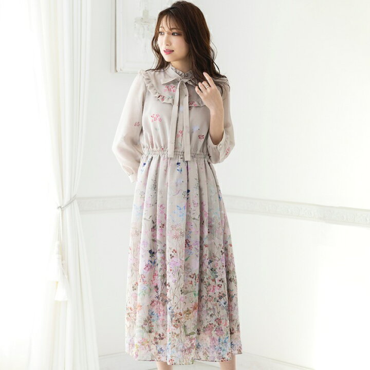 楽天市場】吹き上げフラワープリントワンピース／ローズティアラ（Rose  