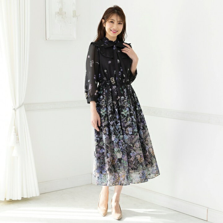 楽天市場】吹き上げフラワープリントワンピース／ローズティアラ（Rose  