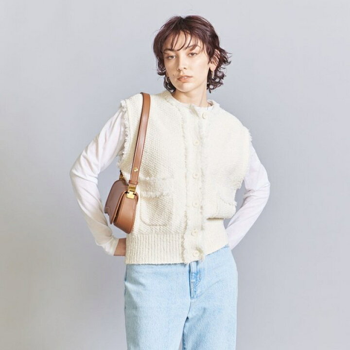 楽天市場】コットンナイロンツイードニットベスト／ビューティ＆ユース  