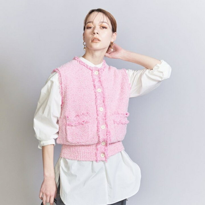 楽天市場】コットンナイロンツイードニットベスト／ビューティ＆ユース  