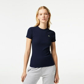 タイトフィットリブニットTシャツ／ラコステ（LACOSTE）