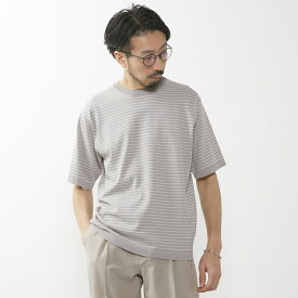 強撚コットンナイロンニットTシャツ／メンズメルローズ（MEN'S MELROSE）