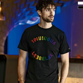 1PIU1UGUALE3 RELAX レインボーサークルロゴ半袖Tシャツ／ウノピゥウノウグァーレトレ リラックス（1PIU1UGUALE3 RELAX）