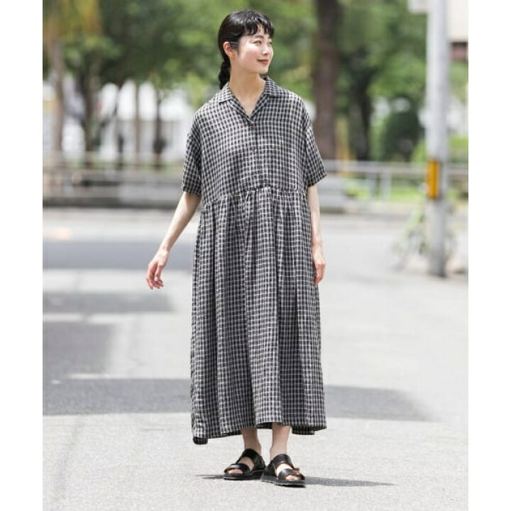 楽天市場】オープンカラーギャザーワンピース／かぐれ（kagure  