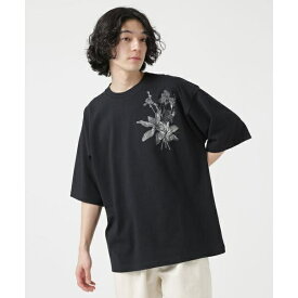 LB.04／フラワープリント刺繍Tシャツ／ナノユニバース（NANO universe）