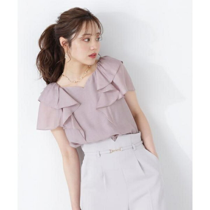 楽天市場】バックリボンラッフルブラウス WEB限定：ライトブルー 