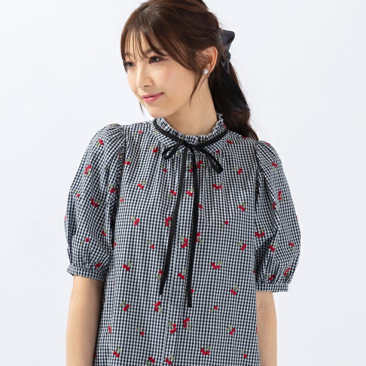 楽天市場】チェリー刺繍フリルカラーブラウス／ローズティアラ（Rose 