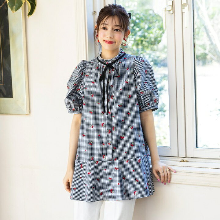 楽天市場】チェリー刺繍フリルカラーブラウス／ローズティアラ（Rose 