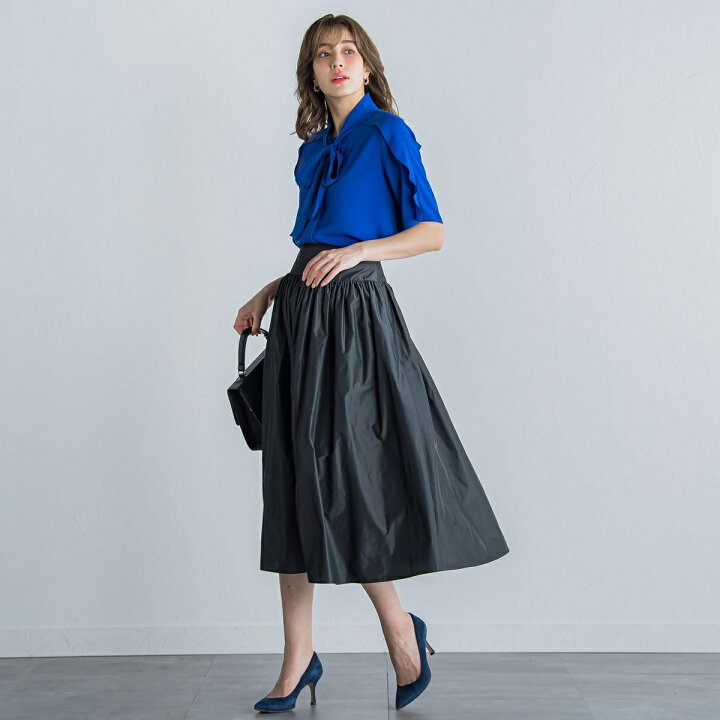 楽天市場】メモリータフタギャザーティアードスカート≪洗濯機で洗える  