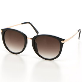 ファッショングラス　紫外線99.9％以上カット　テンプルとブリッジにゴールドパーツ使いの大きめタイプ／モミーコレクション（MOMY COLLECTION）