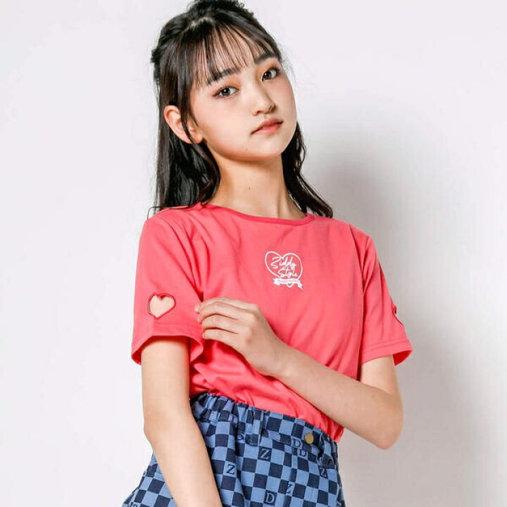 楽天市場】推しカラー袖ハート穴あきTシャツ(130~160cm)／ジディ 