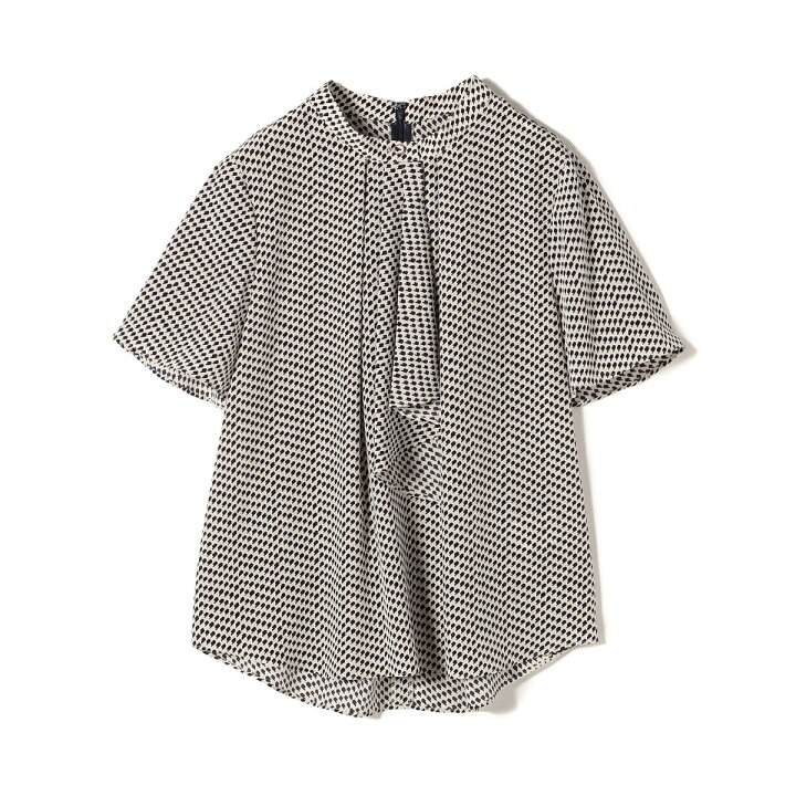 楽天市場】〈手洗い可能〉幾何学 ボウタイ ショート スリーブ ブラウス  