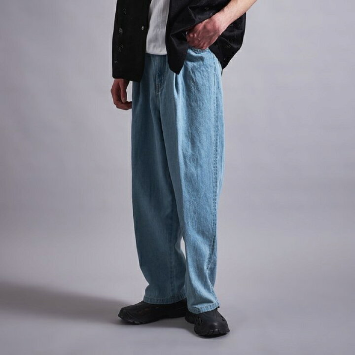 楽天市場】＜monkey time＞ COTTON LINEN DENIM 1P WIDE PANTS/デニム 