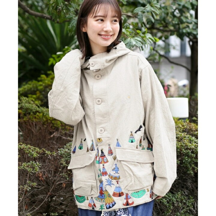 楽天市場】go slow caravan リネンコットン刺繍パーカージャケット 