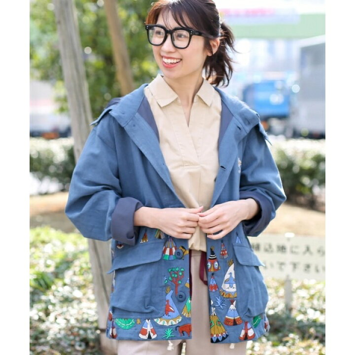 楽天市場】go slow caravan リネンコットン刺繍パーカージャケット 
