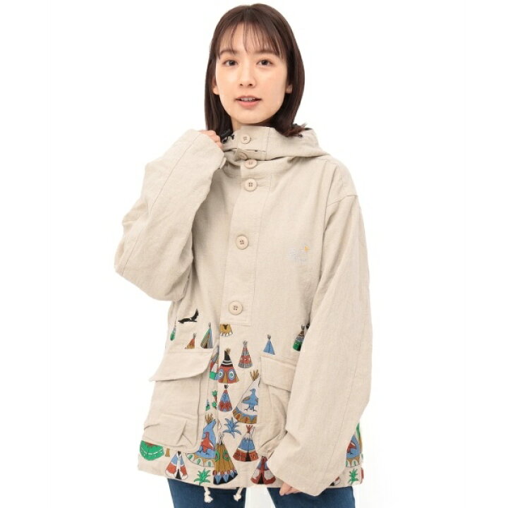 楽天市場】go slow caravan リネンコットン刺繍パーカージャケット 